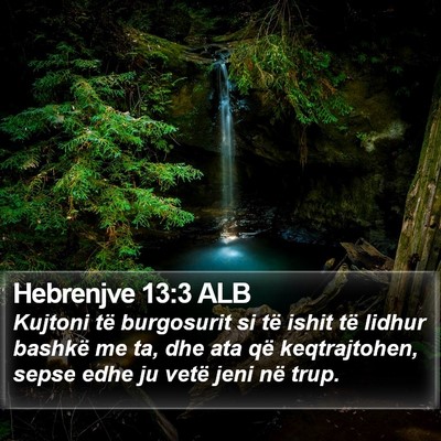 Hebrenjve 13:3 ALB Bible Verse Image