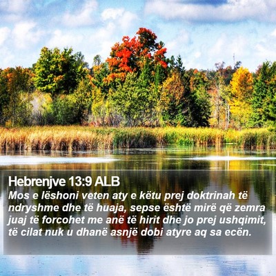 Hebrenjve 13:9 ALB Bible Verse Image