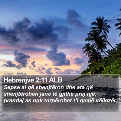 Hebrenjve 2:11 ALB Bible Verse Image