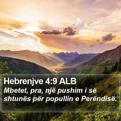 Hebrenjve 4:9 ALB Bible Verse Image