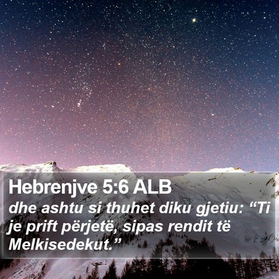 Hebrenjve 5:6 ALB Bible Verse Image