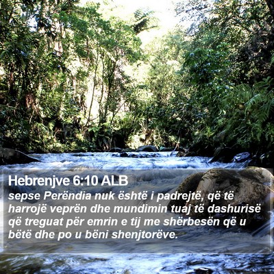 Hebrenjve 6:10 ALB Bible Verse Image