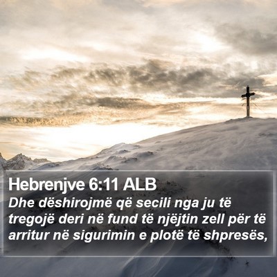 Hebrenjve 6:11 ALB Bible Verse Image