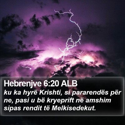 Hebrenjve 6:20 ALB Bible Verse Image