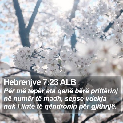 Hebrenjve 7:23 ALB Bible Verse Image