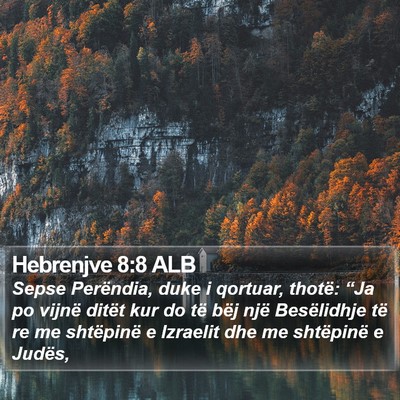 Hebrenjve 8:8 ALB Bible Verse Image