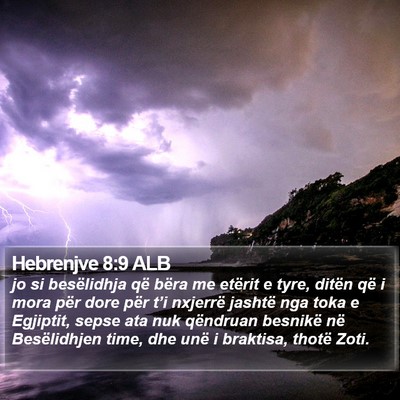 Hebrenjve 8:9 ALB Bible Verse Image