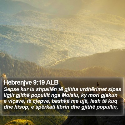 Hebrenjve 9:19 ALB Bible Verse Image