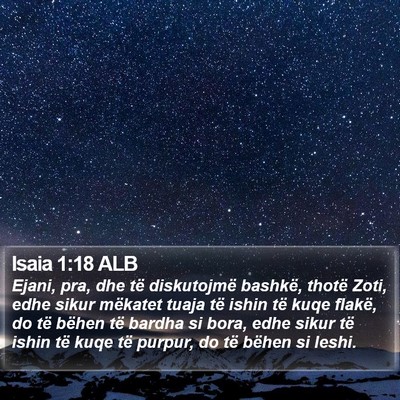 Isaia 1:18 ALB Bible Verse Image