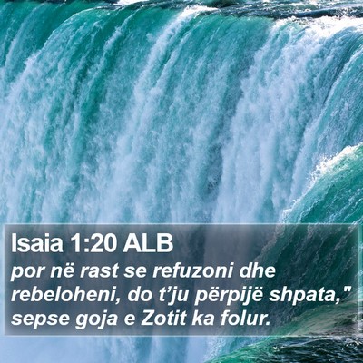 Isaia 1:20 ALB Bible Verse Image
