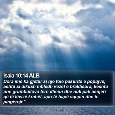 Isaia 10:14 ALB Bible Verse Image