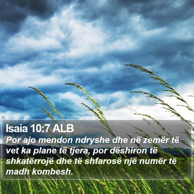 Isaia 10:7 ALB Bible Verse Image