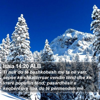 Isaia 14:20 ALB Bible Verse Image