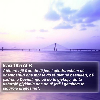 Isaia 16:5 ALB Bible Verse Image