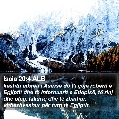 Isaia 20:4 ALB Bible Verse Image