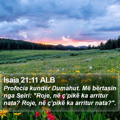 Isaia 21:11 ALB Bible Verse Image