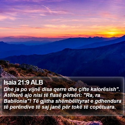 Isaia 21:9 ALB Bible Verse Image