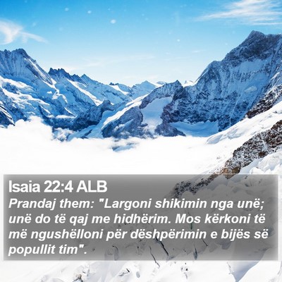 Isaia 22:4 ALB Bible Verse Image