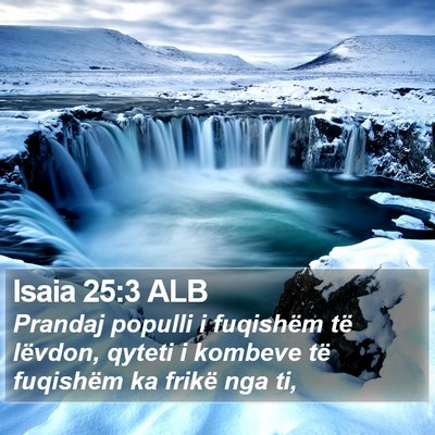 Isaia 25:3 ALB Bible Verse Image