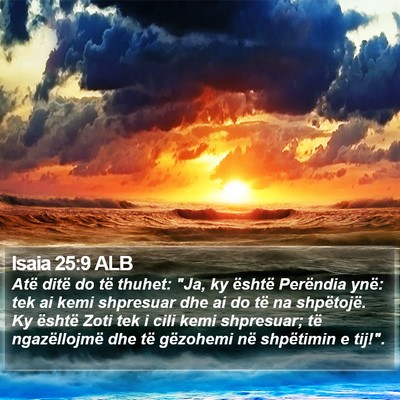 Isaia 25:9 ALB Bible Verse Image