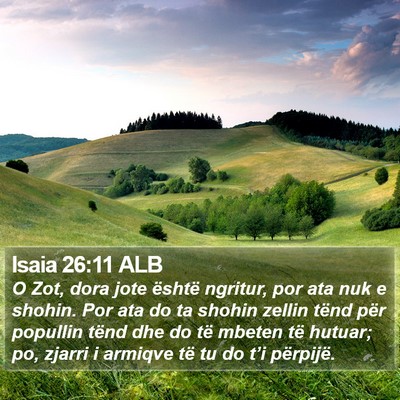 Isaia 26:11 ALB Bible Verse Image