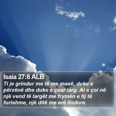 Isaia 27:8 ALB Bible Verse Image
