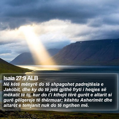 Isaia 27:9 ALB Bible Verse Image