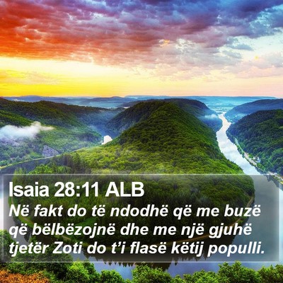 Isaia 28:11 ALB Bible Verse Image