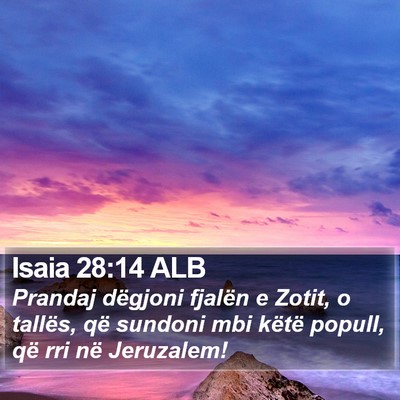 Isaia 28:14 ALB Bible Verse Image