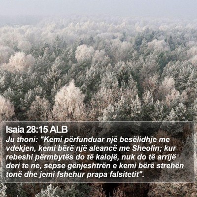 Isaia 28:15 ALB Bible Verse Image