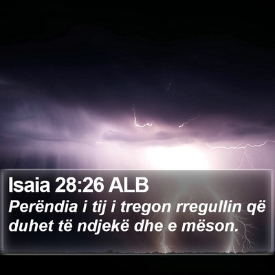 Isaia 28:26 ALB Bible Verse Image