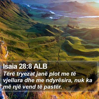 Isaia 28:8 ALB Bible Verse Image