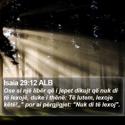 Isaia 29:12 ALB Bible Verse Image