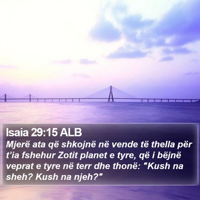 Isaia 29:15 ALB Bible Verse Image