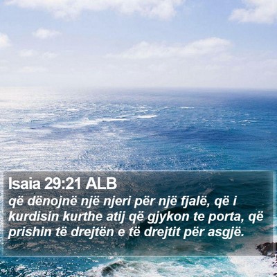 Isaia 29:21 ALB Bible Verse Image