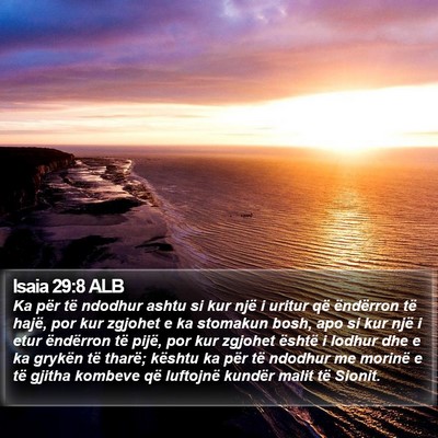 Isaia 29:8 ALB Bible Verse Image
