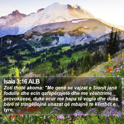 Isaia 3:16 ALB Bible Verse Image