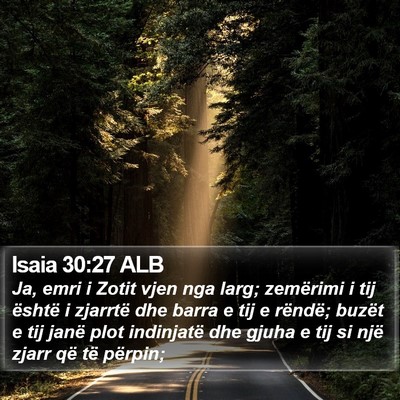 Isaia 30:27 ALB Bible Verse Image
