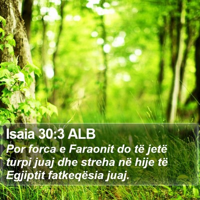 Isaia 30:3 ALB Bible Verse Image