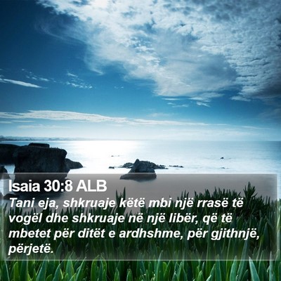 Isaia 30:8 ALB Bible Verse Image