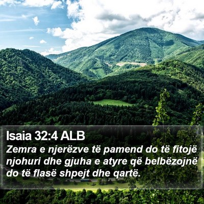 Isaia 32:4 ALB Bible Verse Image