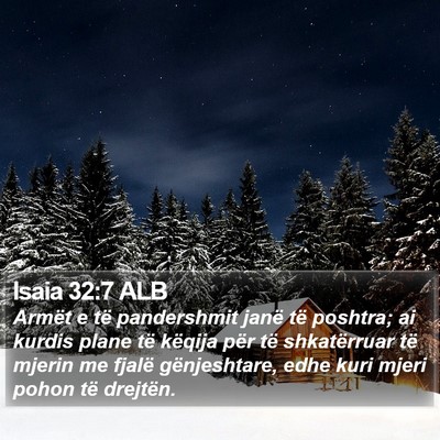 Isaia 32:7 ALB Bible Verse Image