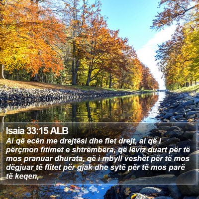 Isaia 33:15 ALB Bible Verse Image