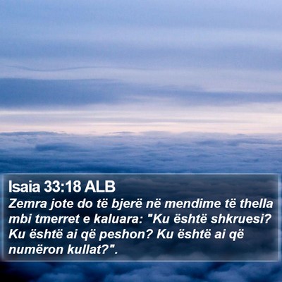Isaia 33:18 ALB Bible Verse Image