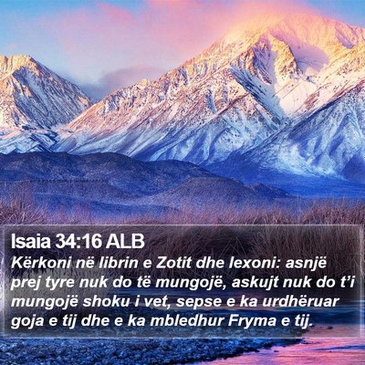 Isaia 34:16 ALB Bible Verse Image