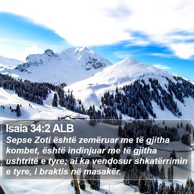 Isaia 34:2 ALB Bible Verse Image