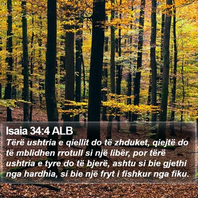 Isaia 34:4 ALB Bible Verse Image
