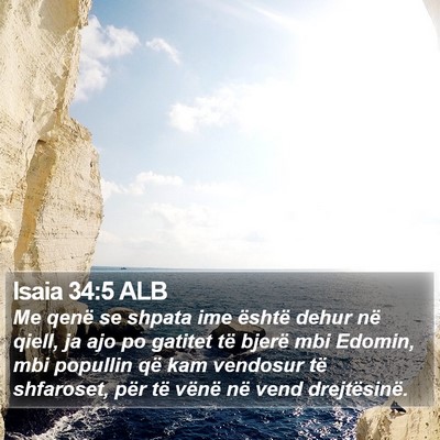 Isaia 34:5 ALB Bible Verse Image