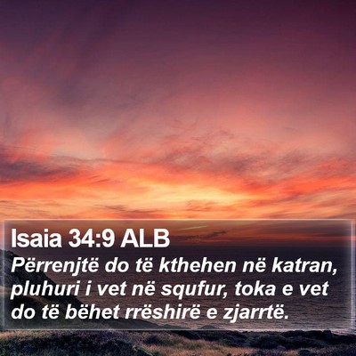 Isaia 34:9 ALB Bible Verse Image