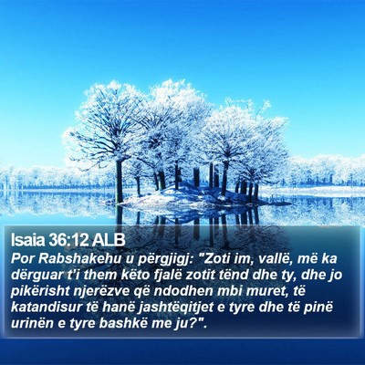 Isaia 36:12 ALB Bible Verse Image